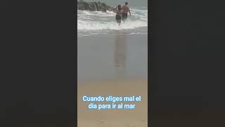 cuando eliges mal el dia para ir al mar #playa #olas1x #maltiempo