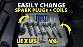 How To Change 2GRFE Coils & Spark Plugs 200618 Lexus ES350 / 200617 Toyota Camry  Under 1 Hour