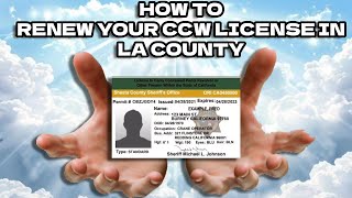 How To Renew Your La County Ccw