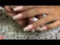 Shimmer Nude Tapered Square Acrylic Nails