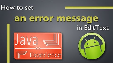 Android: Setting an error message in EditText
