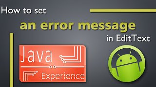 Android: Setting an error message in EditText