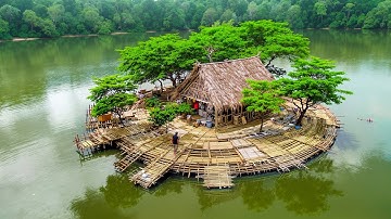 120 Day Challenge  Build a Bamboo Shelter on a Deserted Peninsula Alone with Crude Tools