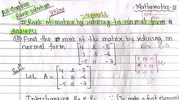 Find Rank of Matrix|All Question Bank Solution|Mathematics-III BE Purbanchal University TU KU PoU