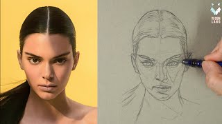 How to draw a portrait using Loomis method(Kendall Jenner) How to draw a portrait using Loomis method(Kendall Jenner)