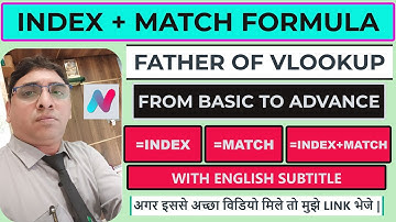 Index + Match Function in Excel- Father of Vlookup|Best Ever Explanation in Hindi |बड़ीआसानी से सीखे।