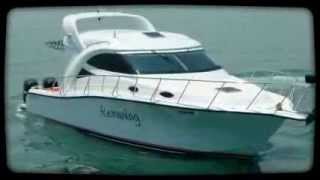 Video of our Marathon 40 Cabin Cruiser powered by quad Suzuki DF300AP outboard motors.