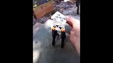 Splitting a playing card.  (50ft)