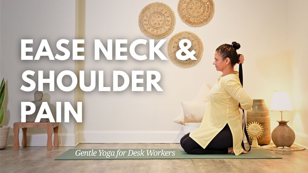 Йога для шеи и плеч для снятия напряжения | Программа для офисных работников