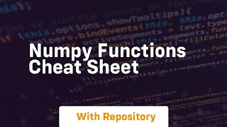 numpy functions cheat sheet