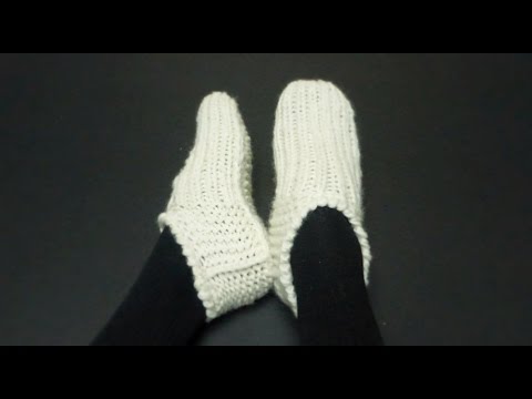 Knitted SEAMLESS Basic Adult Slippers - YouTube