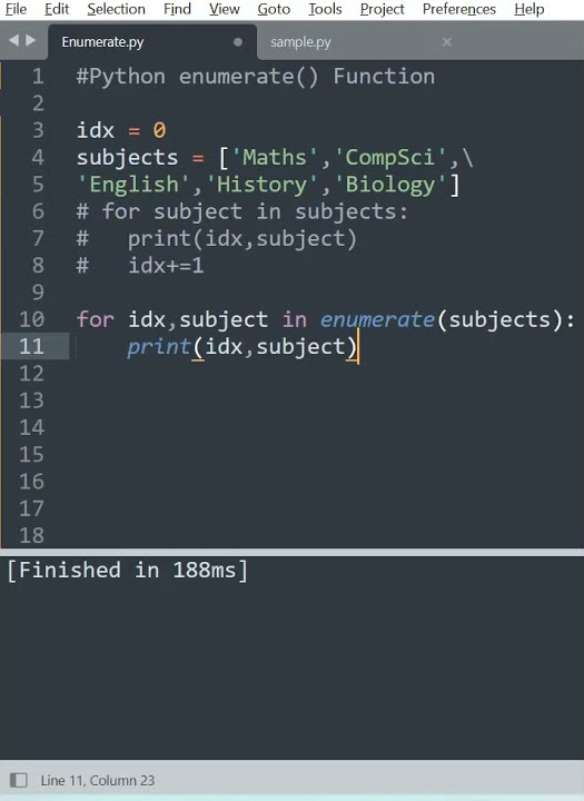 Python: Enumerate Function #shorts #shortvideo #shortsvideo #short ...
