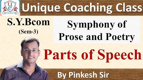 Sybcom Sem-3 | English | Vnsgu | Parts of Speech | By PINKESH SIR