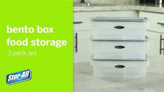 Stor-All Meal Prep Bento Box Press-N-Click Food Storage Containers