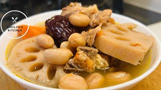 Easy Lotus Root And Pork Bones Soup with Peanut