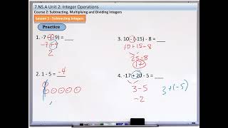 Common Core Math -7 NS A - Subtract integers video 2 of 2