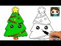 How to Draw a Christmas Tree and Star EASY and Cute