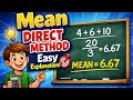 Class 10 Mean Direct Method With Question|Mean solution|Statistics|Class 10 Statistics Direct Method