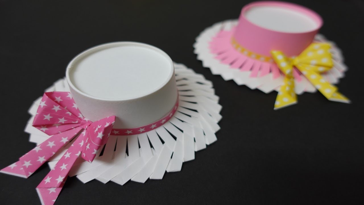 紙コップ工作 ミニ帽子の作り方 Diy Craft Easy Paper Cup Hat How To Make Hat Paper Cup Craft Ideas Youtube