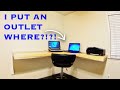 Floating Corner Desk With Pop-Up Outlet Floating Corner Desk With Pop-Up Outlet