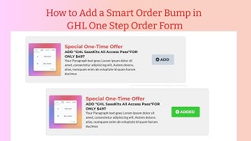 How to Add a Smart Order Bump in GHL One Step Order Form
