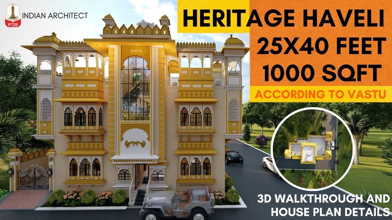 P720 /A Heritage Haveli Design In Mandsaur, Madhya Pradesh | 25X50 Feet + White Color Option