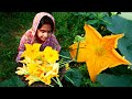Mather Tatka Kumro Ful Sorshe Chutney | Farm Fresh Pumpkin Flower Recipe | villfood vlog