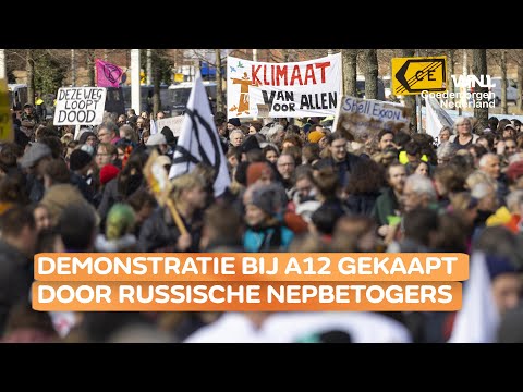 Pro-Russische nepbetogers kapen demonstratie bij A12 in Den Haag