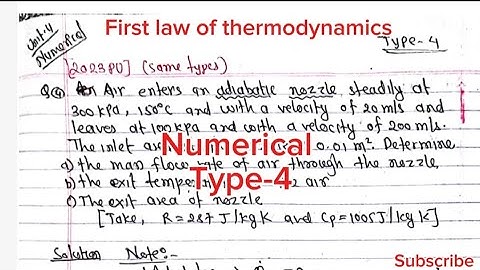 First law of thermodynamics|Nunerical type-4 2023PU BE Civil Purbanchal University TU KU PoU
