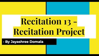 Spring 2022 - CS 170 - Recitation 13 - Recitation Project