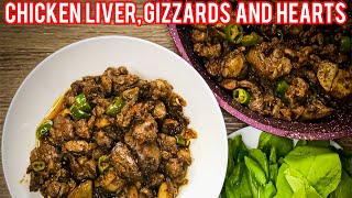 Chicken liver, gizzards and hearts recipe ?كبد وقوانص وقلوب الدجاج على طريقتي