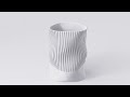 Rhino modeling of a pen holder with a wavy surface.