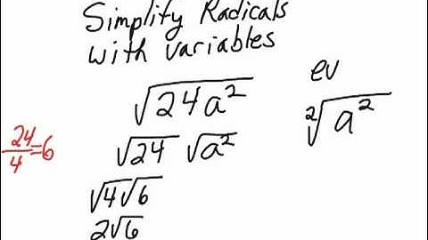 2.simplify radicals with variables that have even exponents