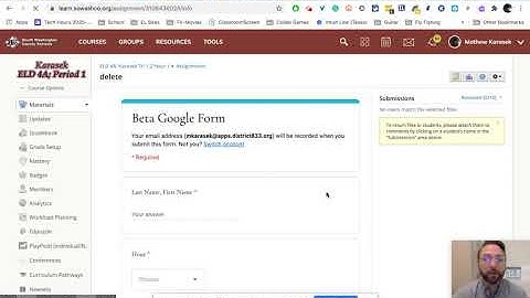 Embed a Google Form into a Schoology assignment