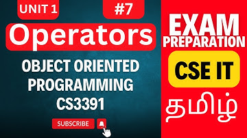 Operators in Java | Object Oriented Programming (CS3391) Unit 1 Concepts