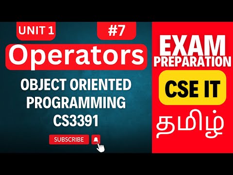 Operators in Java | Object Oriented Programming (CS3391) Unit 1 Concepts