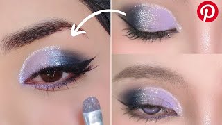 Pinterest Inspired Pastel Eye Makeup Tutorial with Glitter for Summer 🫐🍬