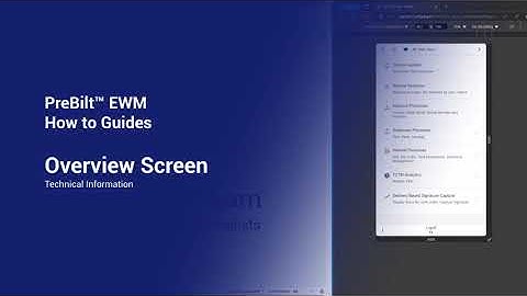 PreBilt for EWM | Framework Configuration | Overview Screen of Technical Information