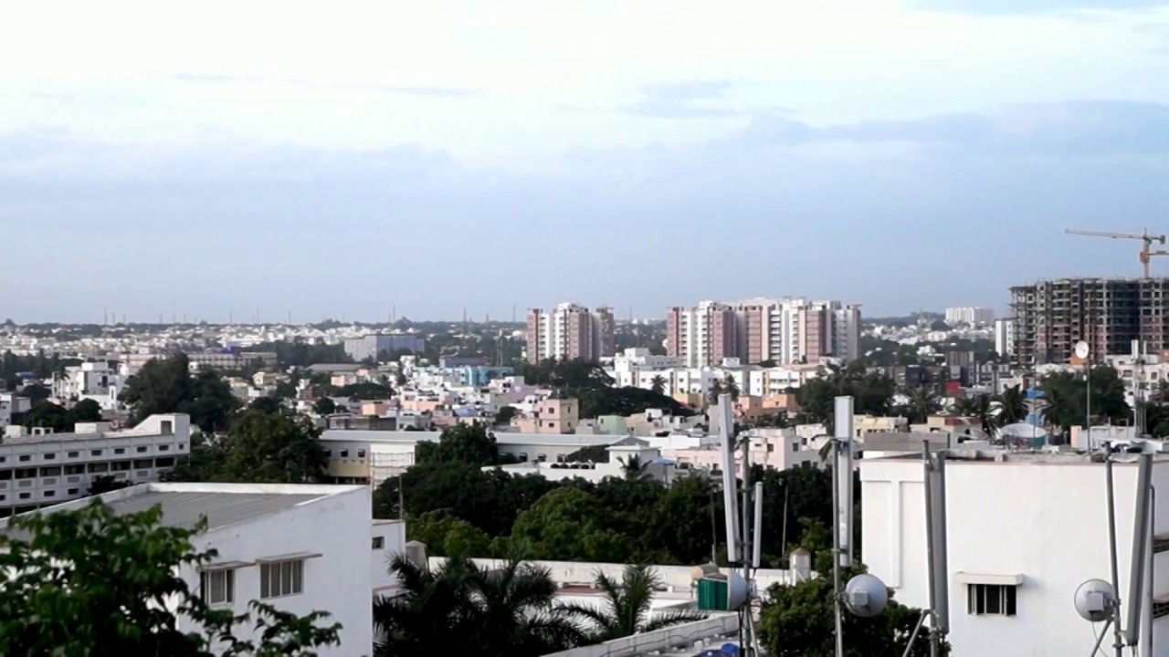 Aerial View of Coimbatore City with Building