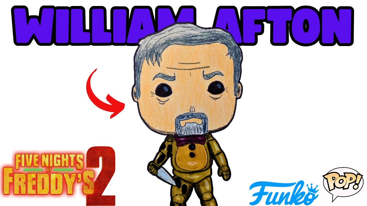 Dibujo a WILLIAM AFTON Funko Pop de FNAF 2 la Pelicula