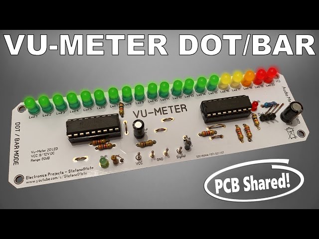 Vu-Meter 20 LED Dot/Bar 60dB with LM3915 - PCB Tutorial - YouTube