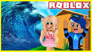 DEV DALGALAR PEŞİMİZDE   ROBLOX TSUNAMI SURVIVAL | KÜBRA NİSA HAN KANAL