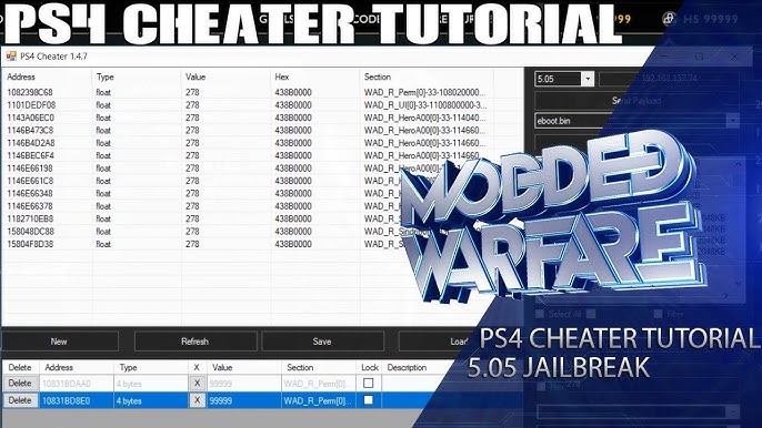 PlayStation 4 Cheat Engine Server for PS4 v1.0.1 by Hemanthl7