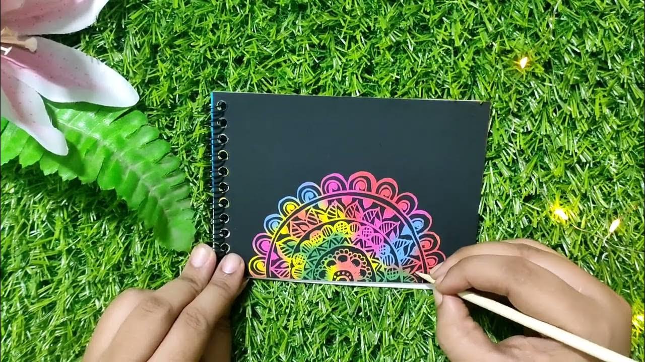 magical mandala art 😱 easy mandala art step by step magic scratch