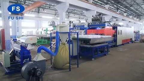 Robot arm model vacuum forming cutting stacking and on line crushing machine