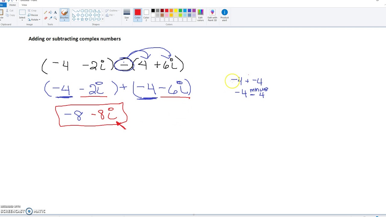 adding-or-subtracting-complex-numbers-youtube