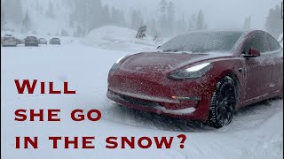 Summary of the good and bad driving tesla model 3 in snow.