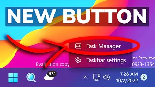 how to enable new task manager button on taskbar right-click in windows 11 25211