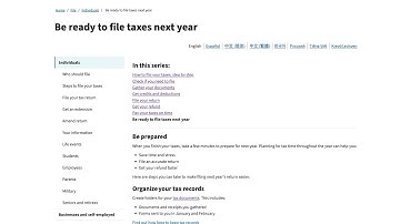 What does the IRS website say about getting ready for next year