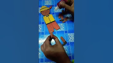 Pinocchio puppet with cardboard💓⭐#diy #cardboard #puppet #pinocchio #craft